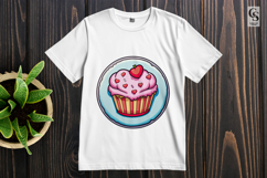 Cute Cupcake And Heart Dessert Clipart Sublimation PNG Product Image 2