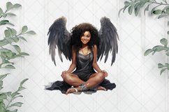 Female Black Angel Sublimation Clipart Product Image 1