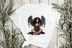 Female Black Angel Sublimation Clipart Product Image 2