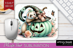 Ferret Halloween Mouse Pad Sublimation Coquette Mousepad PNG Product Image 1