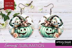 Ferret Halloween Round Earrings Coquette PNG Sublimation Product Image 1