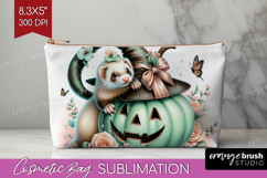 Ferret Halloween Cosmetic Bag Coquette Makeup Bag PNG Product Image 1