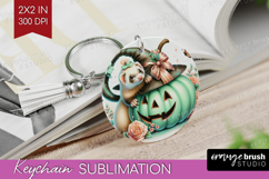 Ferret Halloween Keychain PNG Coquette Keychain Sublimation Product Image 1
