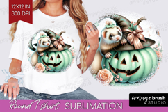Ferret Halloween Round Tshirt Background Coquette PNG Product Image 1