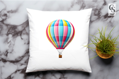 Colorful Hot Air Balloon Clipart Sublimation PNG Product Image 2