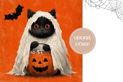 Kids Halloween Backgrounds, Cat Halloween Digital Papers Product Image 2