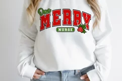 One Merry Nurse SVG, Merry Nurse SVG, Christmas Nurse SVG Product Image 3