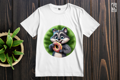 Cute Raccoon Donut Clipart PNG Product Image 2