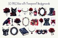 Gothic Romantasy Clipart Bundle BookTok Smut Dark Romance Product Image 2