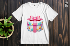 Cute Pastel Gift Box and Cake Clipart Sublimation Png Product Image 2