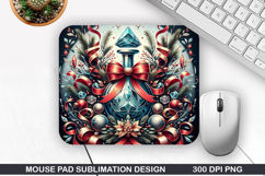 Flowers Mouse Pad Sublimation, Christmas Mouse Pad PNG Product Image 1