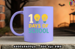 100 Days of School Light Bulb Sublimation PNG Product Image 3