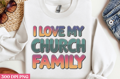 I Love My Church Family PNG, Retro Church Sublimation PNG Product Image 2