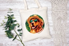 Labrador Retriever Dog Illustration, Tropical Labrador Dog Product Image 2