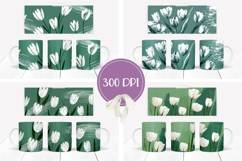Abstract Tulips Mug Wrap Designs, Floral Mug Sublimation Product Image 2