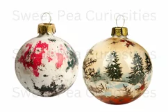 Christmas, Vintage Ornaments, Ephemera, PNG, Clipart Product Image 2