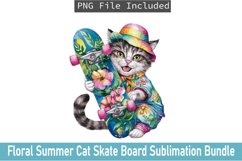 Floral Summer Cat Skate Board Sublimation Bundle Product Image 4