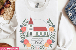 As for me and my house PNG, Retro Church Sublimation PNG Product Image 3