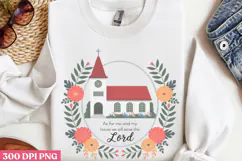 As for me and my house PNG, Retro Church Sublimation PNG Product Image 3