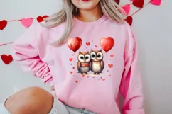 Couple Owl Valentines Day Clipart, Couple Owl Clipart Product Image 2
