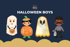 Halloween Boys Trick or Treat Clipart Product Image 2