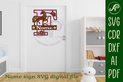 Unicorn Capital Monogram Letter name sign F SVG Product Image 2