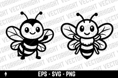 Vector drawing of a cute friendly smiling honey bee mascot Product Image 2