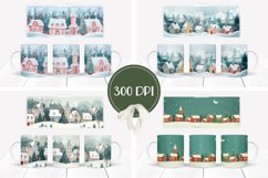 Christmas Village Mug Design, Christmas House Mug Wrap Product Image 2