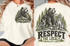 Respect The Locals Front Back PNG, Wildlife Front Back Shirt Product Image 2