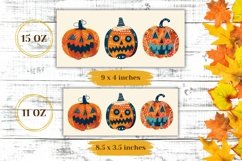 Halloween Pumpkins Mug Wrap, Halloween Sublimation Mug PNG Product Image 2