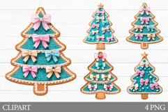 Crochet Christmas Tree Clipart. Christmas Tree Sublimation Product Image 1