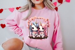 Valentine Animal On Swings Clipart, Valentine Animal Clipart Product Image 2