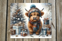 Christmas cow | 4 retro xmas Sublimation Tumbler designs Product Image 2