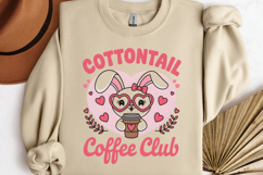 Cottontail coffee club PNG, Retro Easter Sublimation PNG Product Image 2