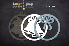 Bells Christmas Ornament SVG laser cut file for Glowforge Product Image 3