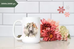 Watercolor Poodle Dog Illustration, Poodle Dog Sublimation Product Image 3