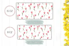 Pink Tulips Mug Wrap, Flowers Mug PNG, Cute Mug Design Product Image 2
