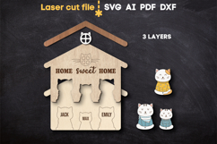 Cats Keyholder SVG laser cut files for Glowforge Product Image 2