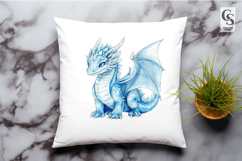 Blue Baby Ice Dragon Clipart Sublimation PNG Product Image 2