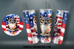 Patriotic Owl Tumbler Sublimation Design PNG | Tumbler wrap Product Image 2