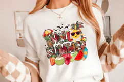 Hello Summer PNG sublimation |Beach & Summer PNG T-Shirt Product Image 5
