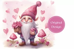 Valentine's Day Tumbler Sublimation, Cute Gnome Tumbler PNG Product Image 2
