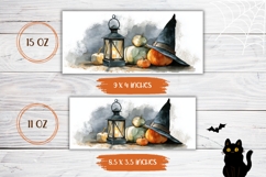 Watercolor Halloween Mug Wrap, Halloween Pumpkins Mug Product Image 2