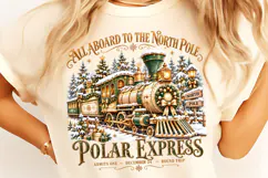 Polar Express Christmas Train Sublimation, Funny Christmas Product Image 2