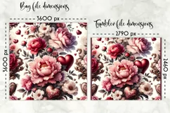 Vintage Floral Lunch Bag Design | Baroque Peony Flowers Product Image 2