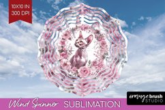 Floral Cat Wind Spinner Sublimation PNG - Flowers Round Product Image 1
