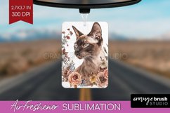 Floral Cat Air Freshener PNG - Flowers PNG Sublimation Product Image 1