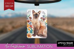 Floral Cat Air Freshener PNG - Flowers PNG Sublimation Product Image 1