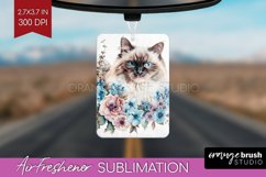 Floral Cat Air Freshener PNG - Flowers PNG Sublimation Product Image 1