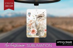 Floral Cat Air Freshener PNG - Flowers PNG Sublimation Product Image 1